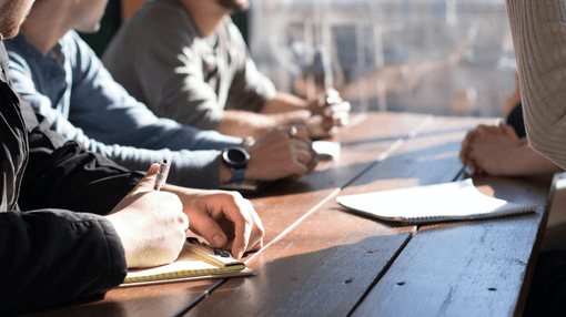 group of people in a meeting
