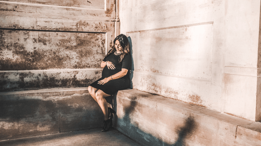 pregnant woman sitting